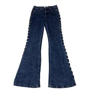 I.AM.GIA Elsi Studded Cut Out Flare Jeans Women's Small Y2K Grunge Rave